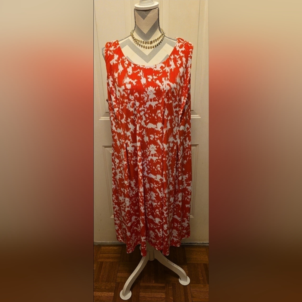 Glamour Vibrant Orange and White Dress